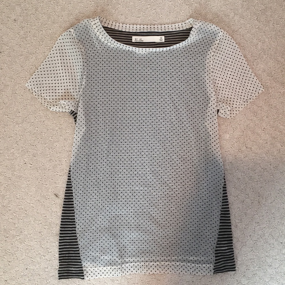 NWOT polka dot and striped Madewell t shirt